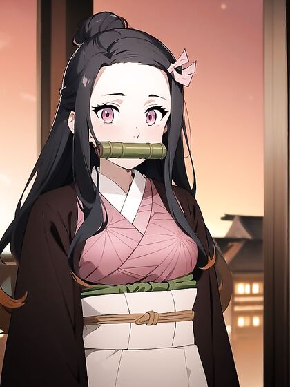 Nezuko from Demon Slayer in a Masterpiece Hentai Solo Performance