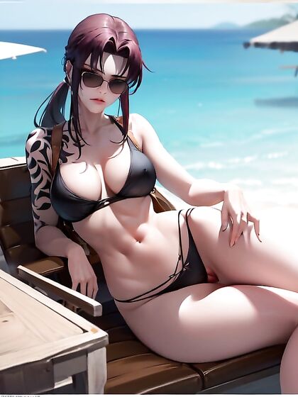 Waist-Level Front View of Seductive Hentai Beauty