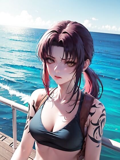 Revy from Black Lagoon in Intense Waist-Level Hentai Action