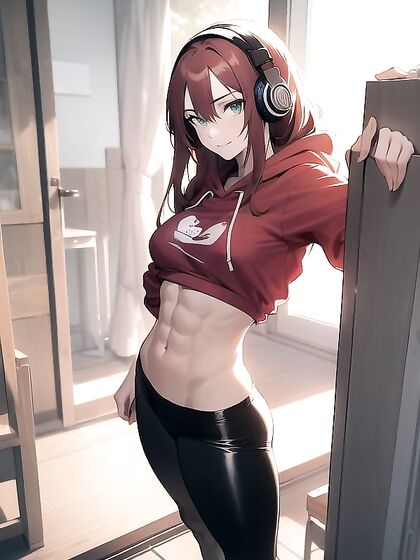 Grinning Girl 18+ in Hoodie Heats Up Warm Anime Hentai Action