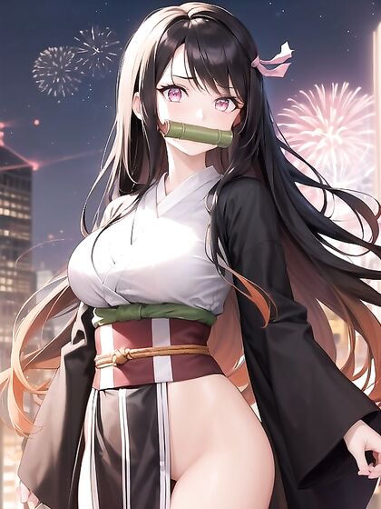 Colorful Kimono Girl 18+ Stares Seductively at the Camera in Masterpiece Hentai Scene