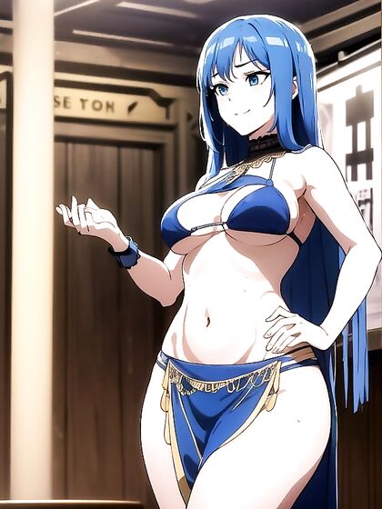 Dancing with Pubic Hair and Hands on Hips in Seductive Hentai Action
