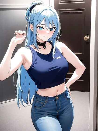 Aqua from Konosuba Seduces in a Crop Top for Intense Hentai Pleasure