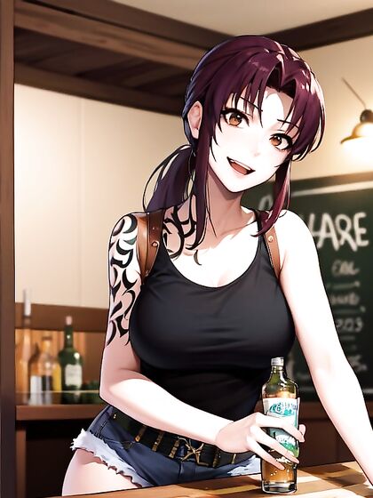 Revy from Black Lagon Takes Control in Intense Bar hentai Action