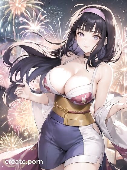 New Year's Eve Fireworks Light up Happy Faces in Steamy Hentai Action