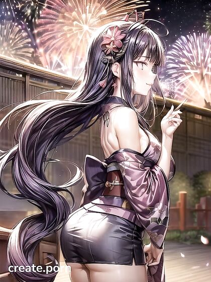 Kimono Clad Dancer Reveals Perfect Thighs in Seductive Hentai Scene