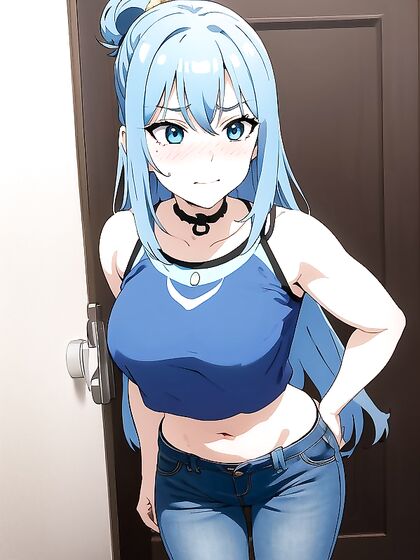 Aqua from Konosuba Seduces in the Bathroom for Steamy Hentai Fun