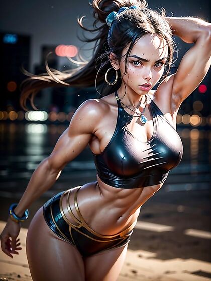 Nessa Rurina from Pokémon Reveals Her Busty Charm Under the Moonlight