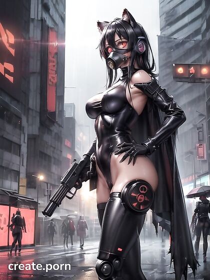 Black-Haired Beauty in Tight Bodysuit Blurs into Ecstatic Hentai Pleasure