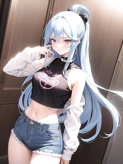 Bathroom Bliss: Busty Babe in Crop Top Enjoys Steamy Hentai Pleasure