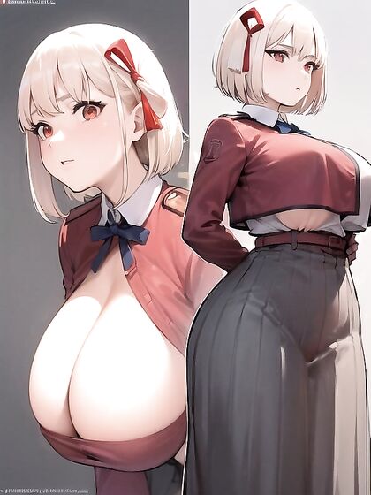 Chisato Nishikigi from Lycoris Recoil Rocks Massive Breasts and Ass in Horny Hentai Action