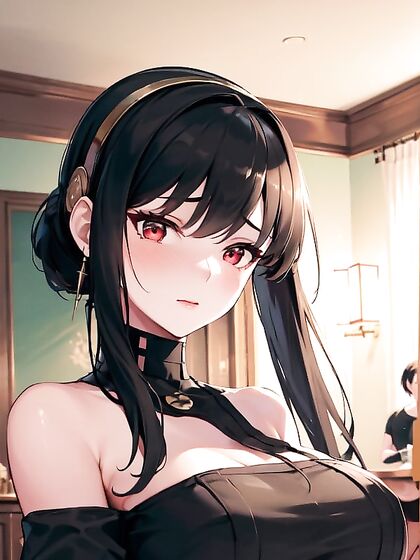Blushing With Mischievous Smiles and Seductive Sweater Cleavage in Hentai AI Action