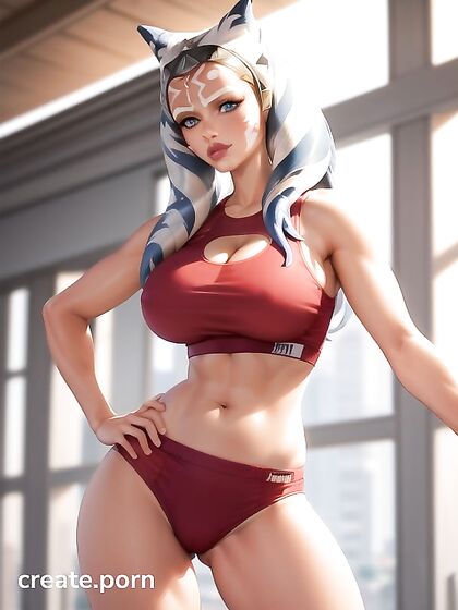 Sexy Gym Babe Shows Off Deep Cleavage and Luscious Lips in Detailed Hentai Action
