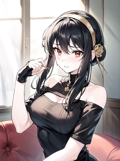 Bust Shot of Arms Together Girl 18+ Staring Intensely at You in Hentai AI Porn