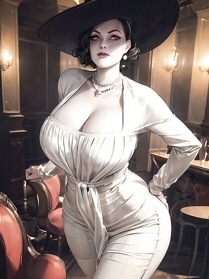 Lady Dimitrescu Poses Seductively with Hands on Hips inSTEAMING Hentai Action