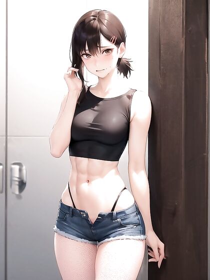 Face Touching and Navel Exposing in Tight Fits: A Sensual hentai Experience