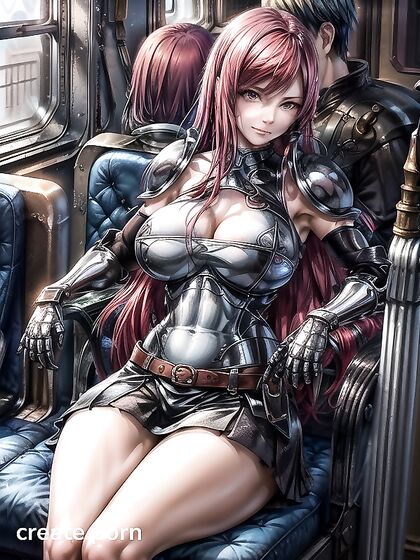 Unbuttoning Seduction - Booted Babe in Steamy Hentai AI Image