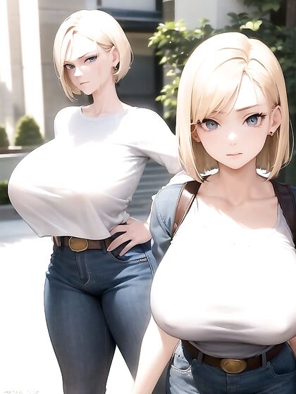 Android 18 Shows Off Her Massive Ass and Breasts in Steamy Hentai Action