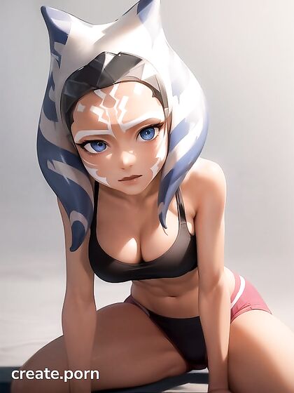 Ahsoka Tano's Intense Gaze in Ultra HD Hentai Action