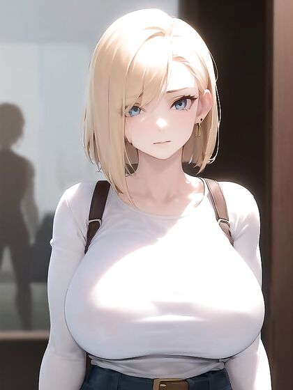 Android 18 Shows Off Her Massive Breasts and Ass in Steamy Hentai Action