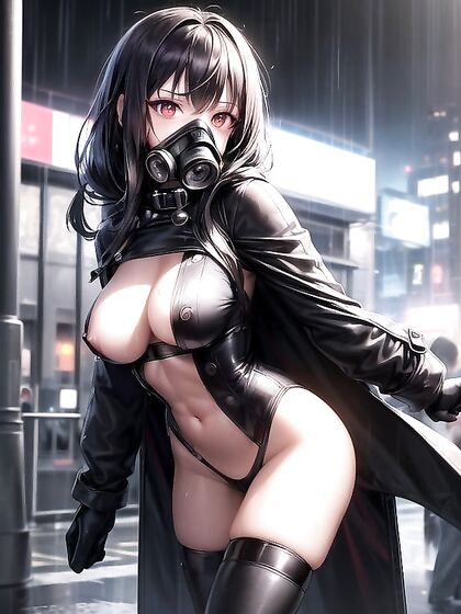 Rusty Big Revolver Aimed at You by Trench Coat Babe in Hentai Action