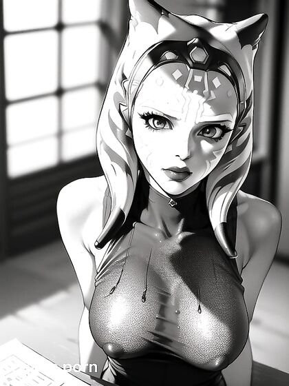Busty Ahsoka Tano from Star Wars Poses Seductively in Professional hentai Photoshoot