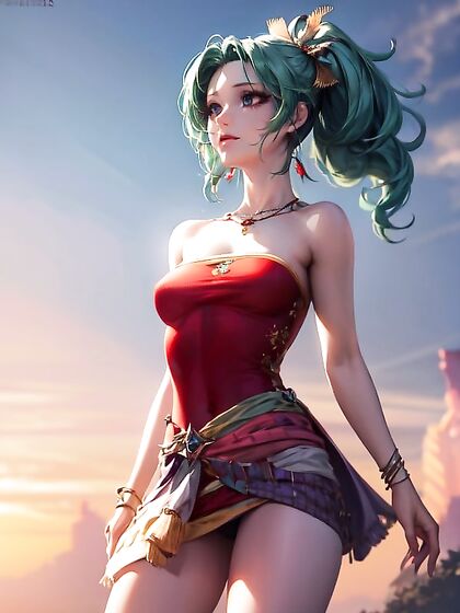 Tina from Final Fantasy in Ultra-Detailed Waist-Shot Hentai Action