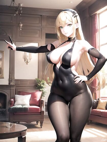 Thick and Happy hentai Character Stares Seductively at the Viewer for Intense Pleasure