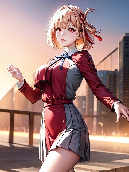 Chisato Nishikigi from Lycoris Recoil in Hyper-Detailed hentai Action