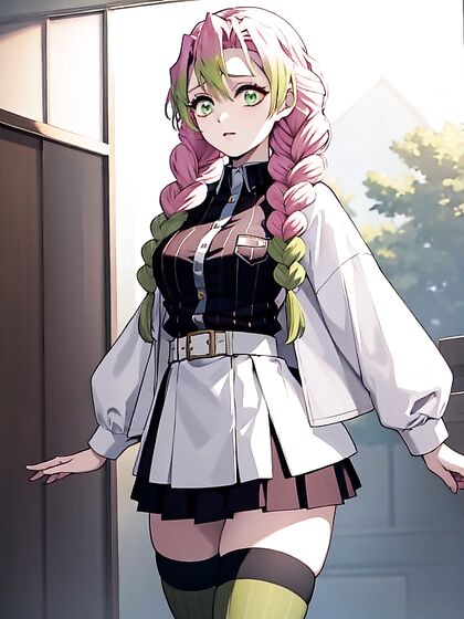 Mitsuri Kanroji from Demon Slayer in Seductive Waist Shots for Hentai Pleasure