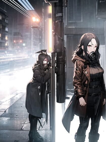 Cyberpunk Night in the City: Full Masked Pleasures with Lush Pubic Hair Hentai