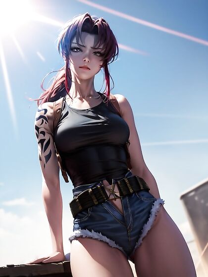 Revy from Black Lagoon in Ultra-Detailed Waist Shots for Intense Hentai Pleasure