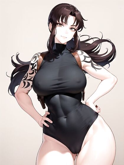 Revy from Black Lagoon Stares Intensely at You in Seductive hentai Action