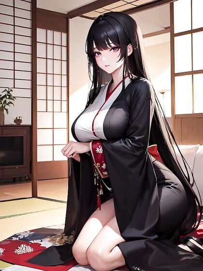 Submissive Black-Haired Beauty Enjoys Long-Length Hentai Pleasure