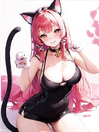 Kawaii Cat Girl 18+ With Tail and Paws Enjoying Intense Hentai Pleasure