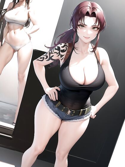 Happy Model Shows Off Her Amazing Cleavage in Seductive Hentai Scenes