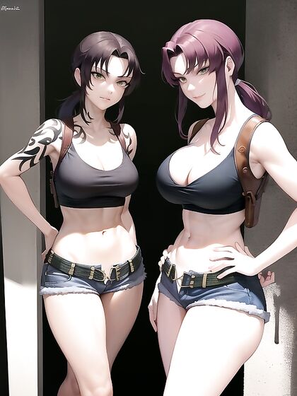Green-Eyed Seductress with Hands on Hips Teases Her Cleavage in Hot Hentai Action