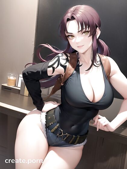 Brunette with Green Eyes Poses Seductively inHands-On-Hips Hentai Action
