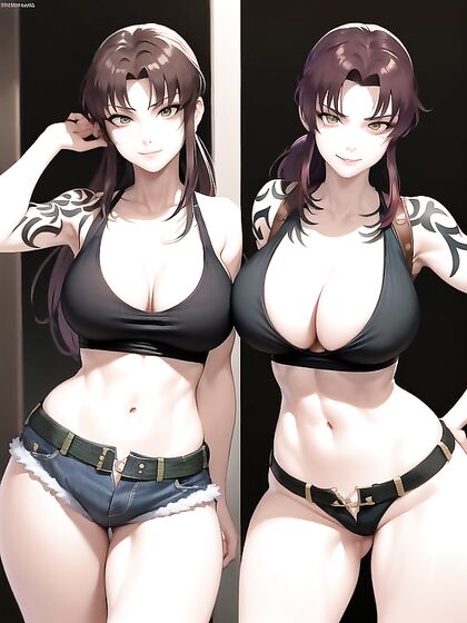 Revy from Black Lagoon Teases with Her Ponytail in Ecstatic Hentai Bliss