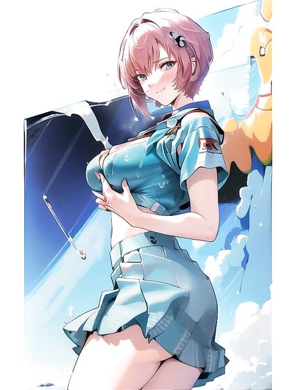 Blue-Eyed Beauty Lifts Her Skirt for Sizzling Hentai Action