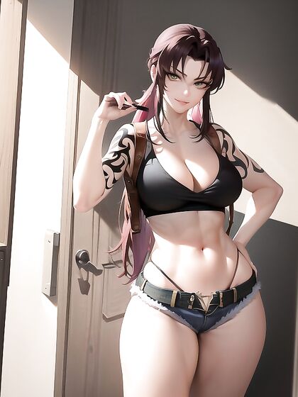 Hot Busty Babe Stares at You While Showing Off Her Massive Ass in Steamy Hentai Action