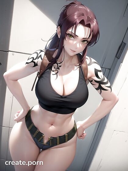 Revy from Black Lagon Shows Off Her Brunette Cleavage in Steamy Hentai Action