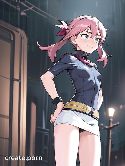 Exploring the Neon Streets: Green-Eyed Beauty with Medium Ass in Cyberpunk City Hentai