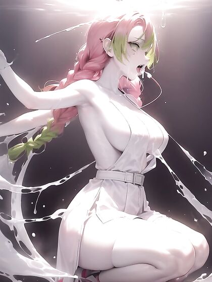 Cumming and Pissing in a Candy-Filled Basin While Fully Nude in Lactating Hentai Ecstasy