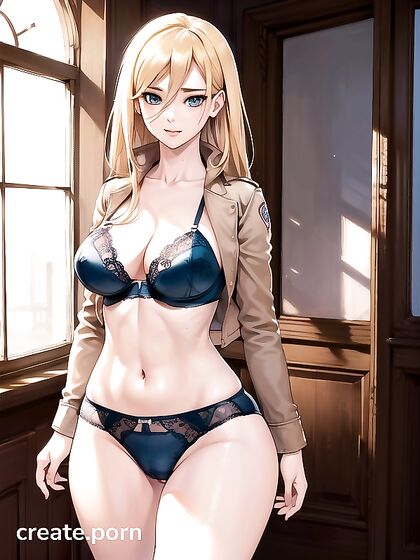 Blue-Eyed Beauty Leans In for Intense Eye Contact in hentai AiPorn