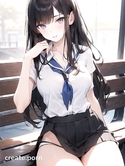 Teen 18+ in Skirt Stands for Naughty hentai Action