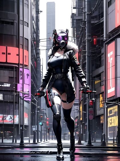 Monstrous Foe Puts Her Black Leather Pants and Full Mask for Intense Hentai Action