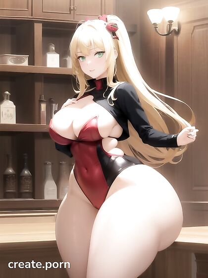 Blonde Goddess with Green Eyes Stares into Your Soul for Sexy Hentai Fun