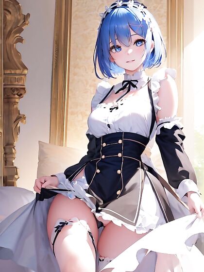 Rem from Re:Zero Stares Intensely at You for Seductive Hentai Pleasure