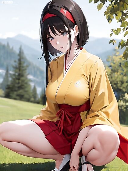 Erika from Pokémon Spreads Her Legs in a Sultry Squatting Hentai Scene
